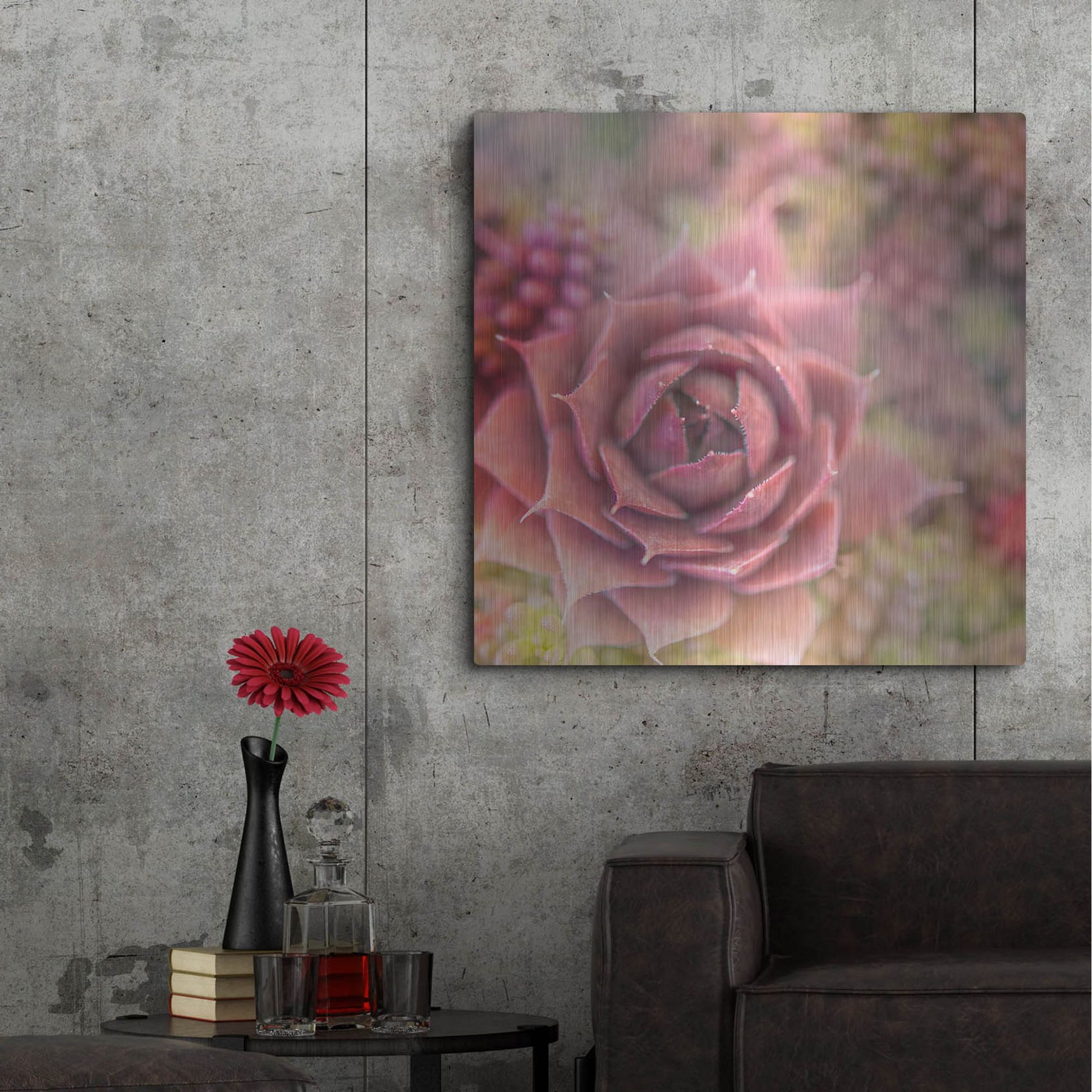 Luxe Metal Art 'Succulents 02' by Lightbox Journal, Metal Wall Art,36x36