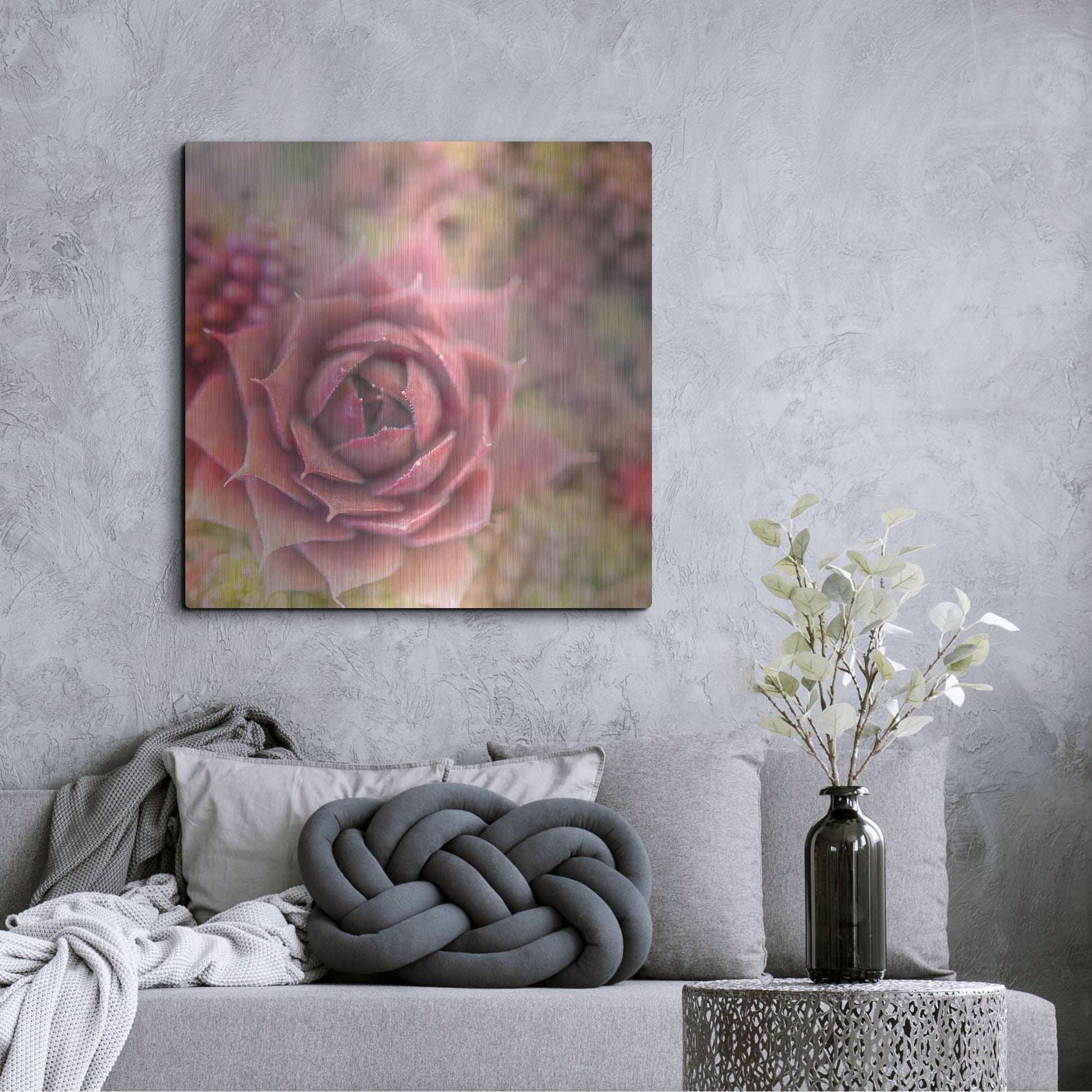 Luxe Metal Art 'Succulents 02' by Lightbox Journal, Metal Wall Art,36x36