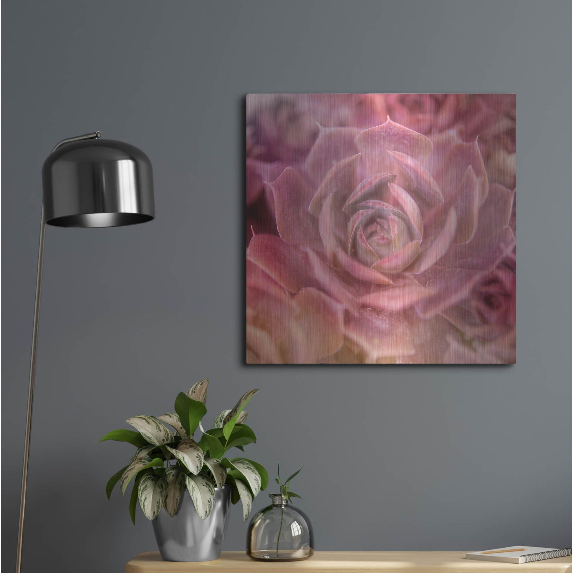 Luxe Metal Art 'Succulents 04' by Lightbox Journal, Metal Wall Art,24x24