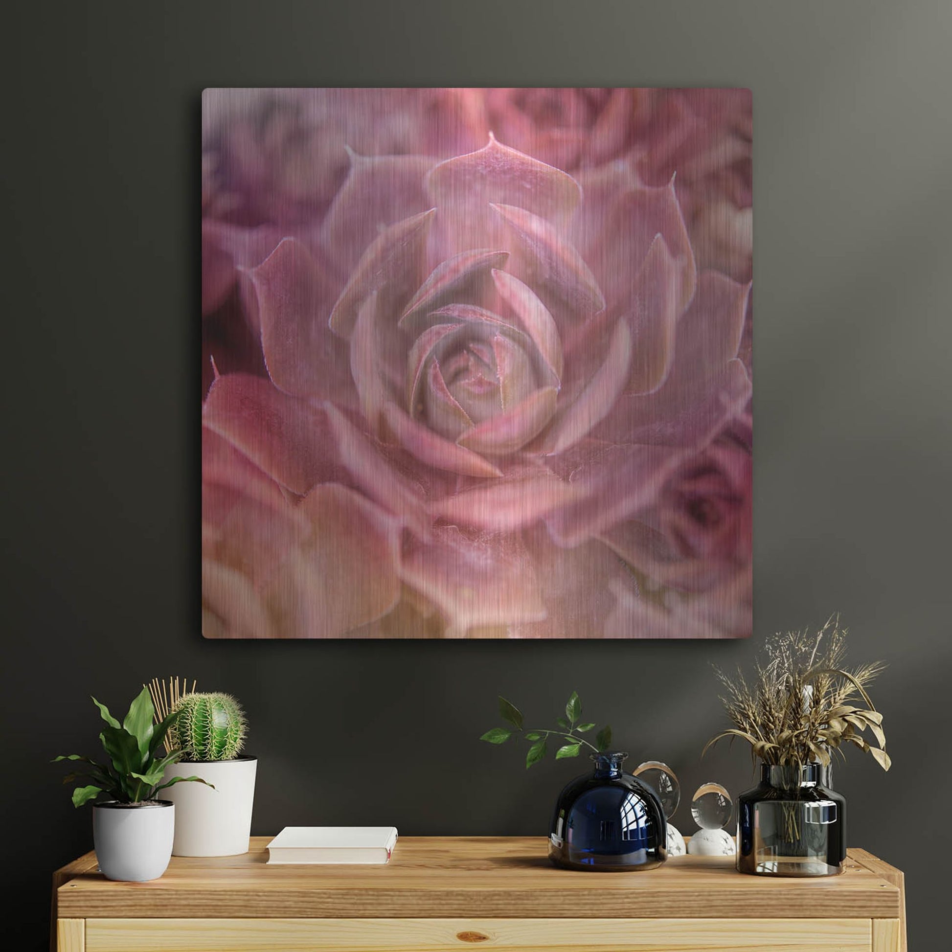 Luxe Metal Art 'Succulents 04' by Lightbox Journal, Metal Wall Art,24x24