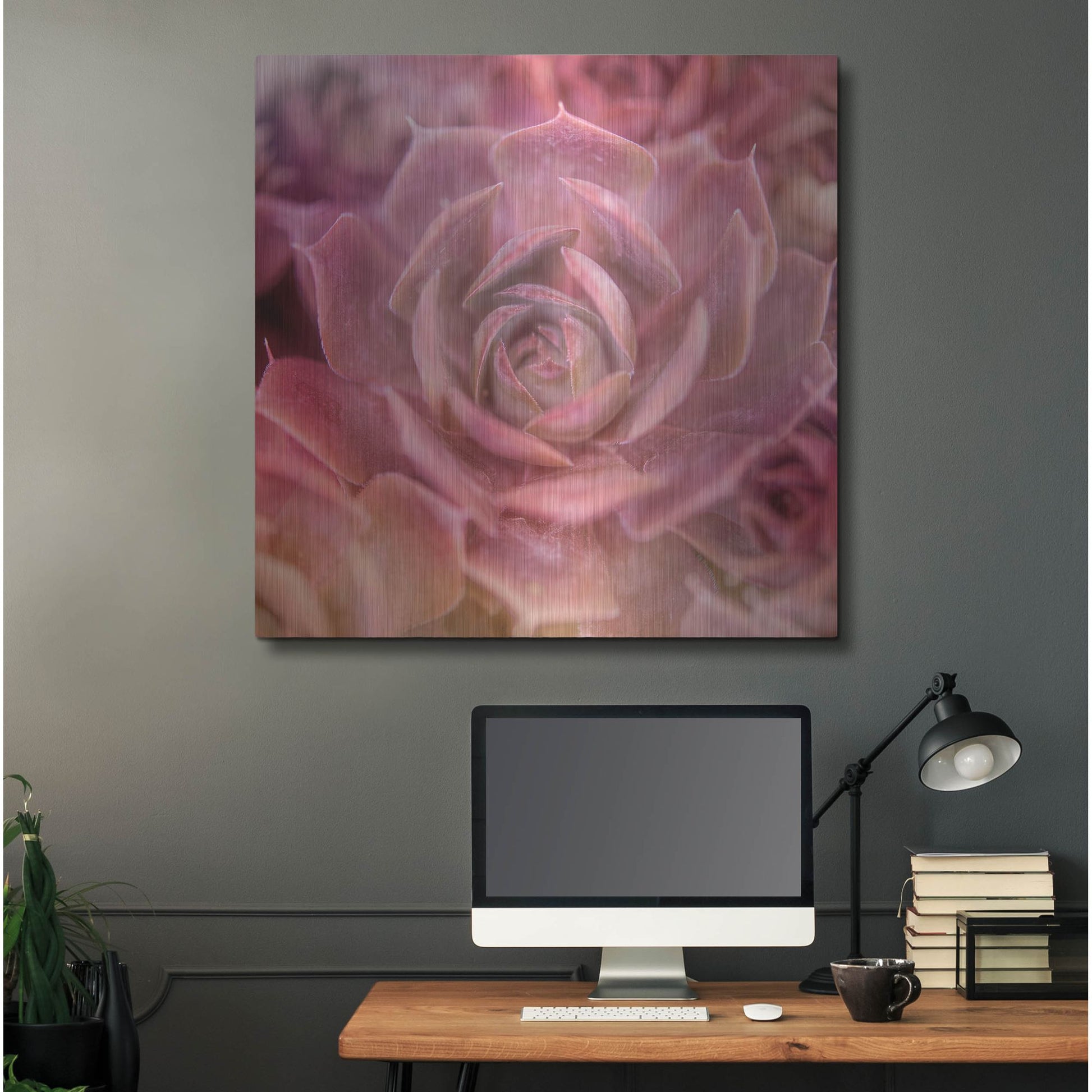 Luxe Metal Art 'Succulents 04' by Lightbox Journal, Metal Wall Art,36x36