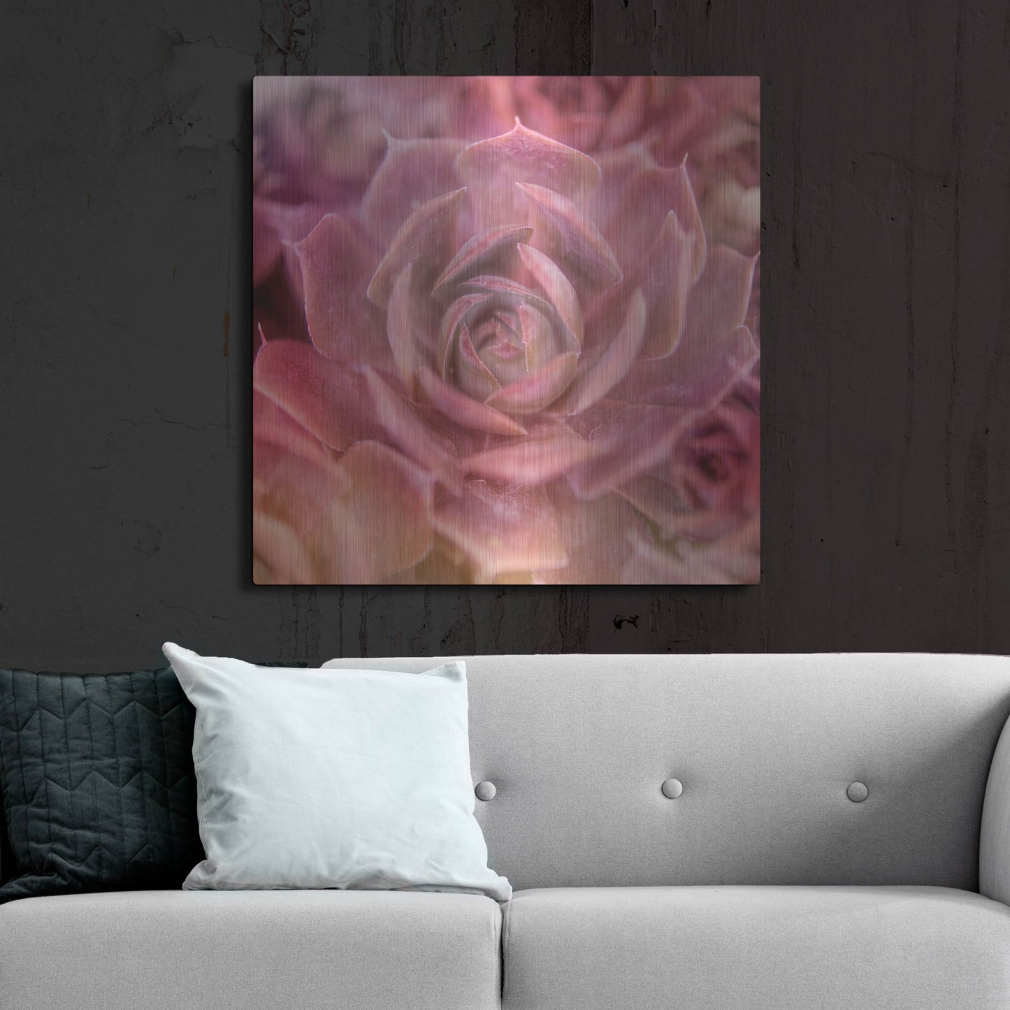 Luxe Metal Art 'Succulents 04' by Lightbox Journal, Metal Wall Art,36x36