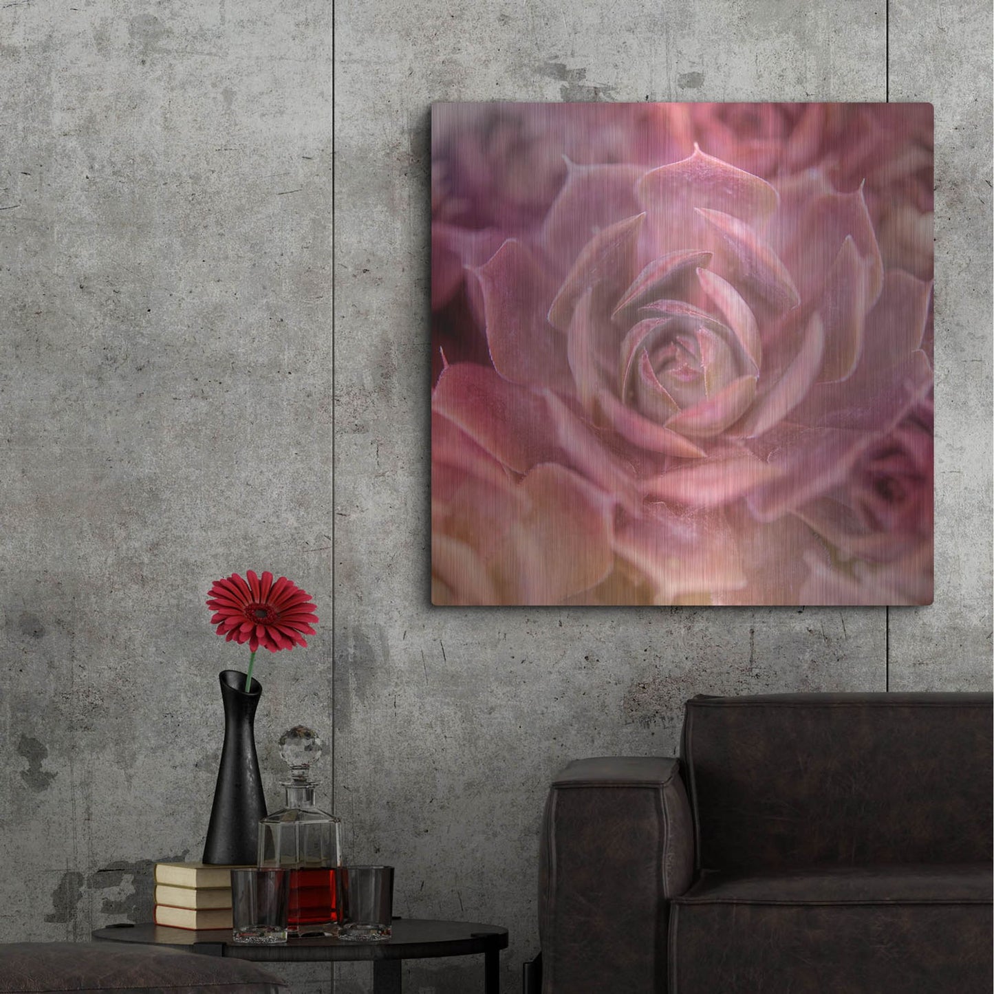 Luxe Metal Art 'Succulents 04' by Lightbox Journal, Metal Wall Art,36x36