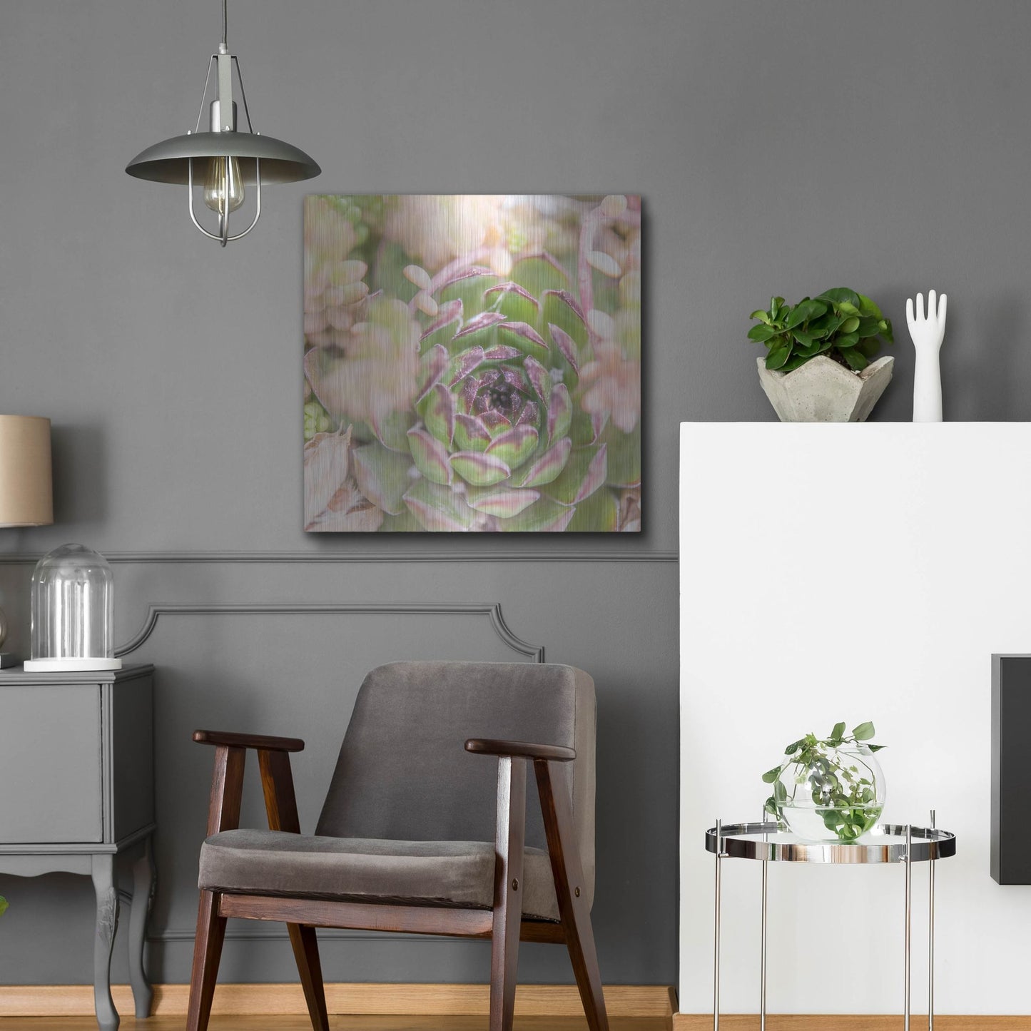 Luxe Metal Art 'Succulents 08' by Lightbox Journal, Metal Wall Art,24x24