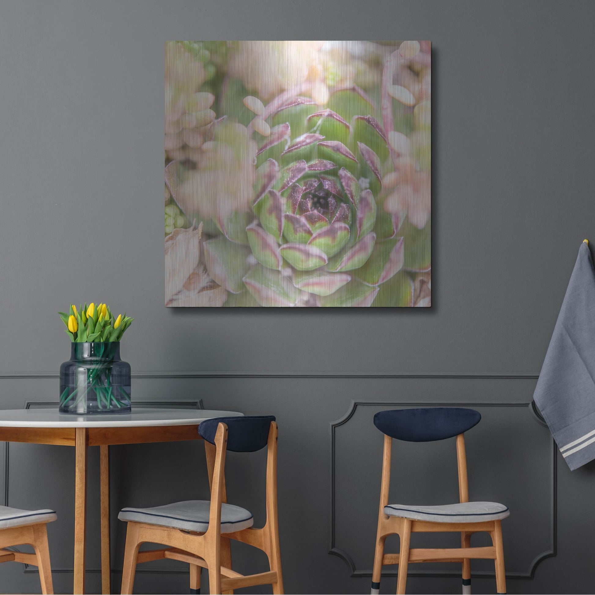 Luxe Metal Art 'Succulents 08' by Lightbox Journal, Metal Wall Art,36x36