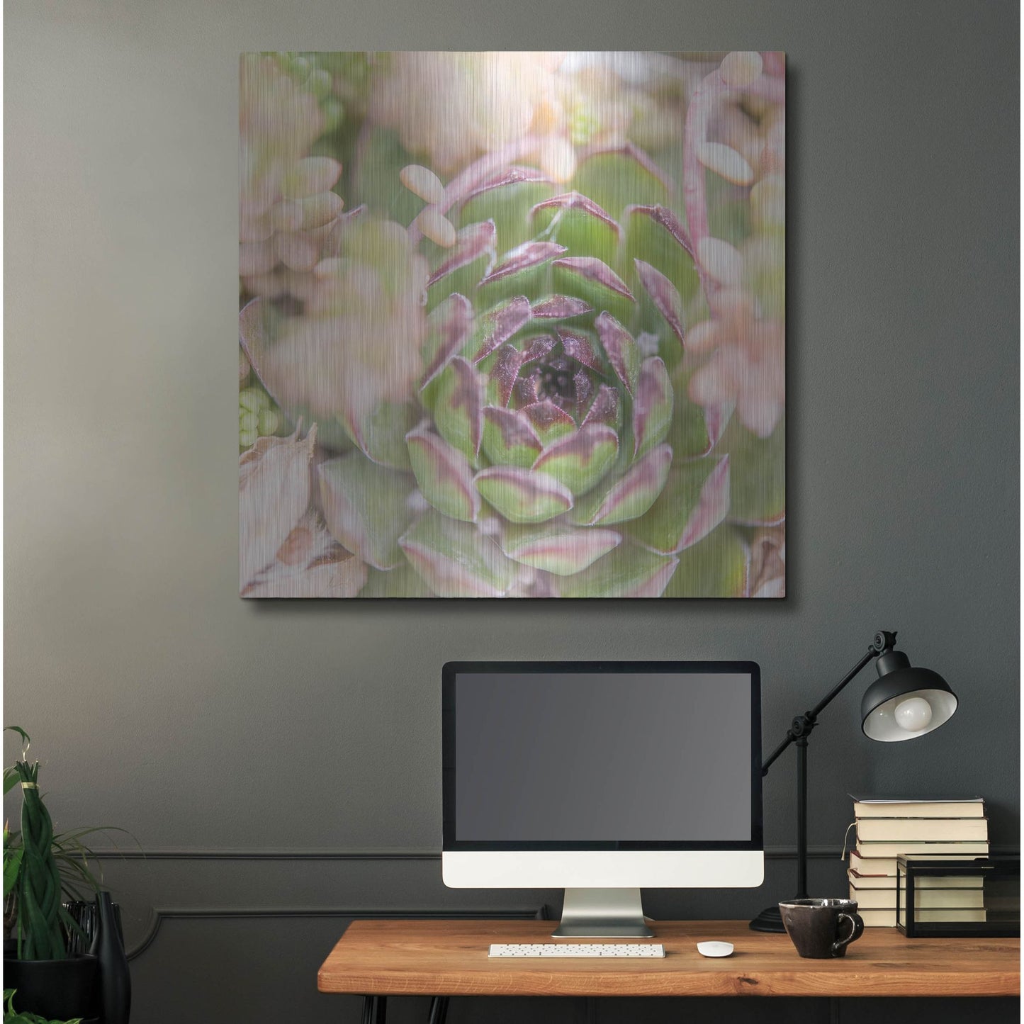 Luxe Metal Art 'Succulents 08' by Lightbox Journal, Metal Wall Art,36x36