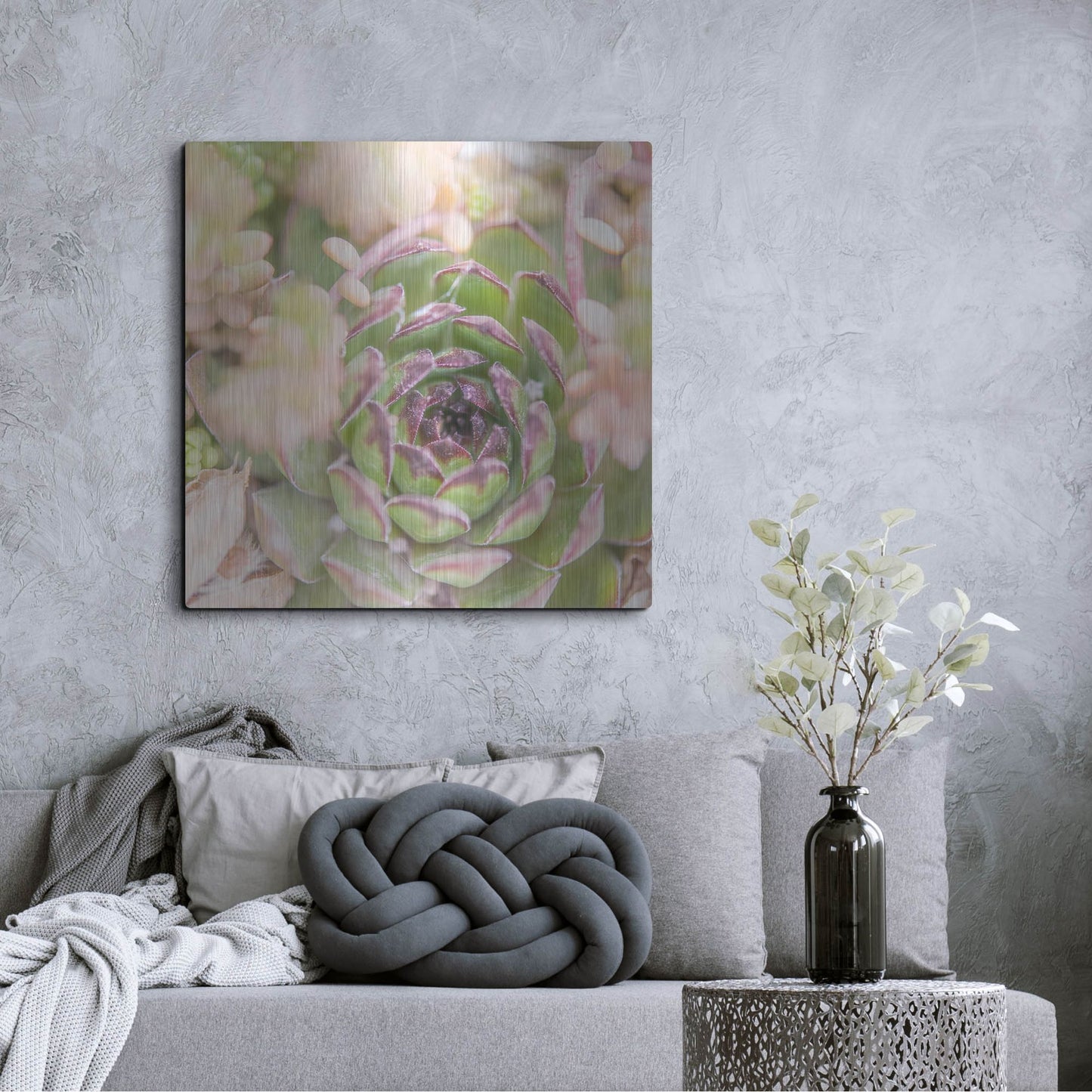 Luxe Metal Art 'Succulents 08' by Lightbox Journal, Metal Wall Art,36x36