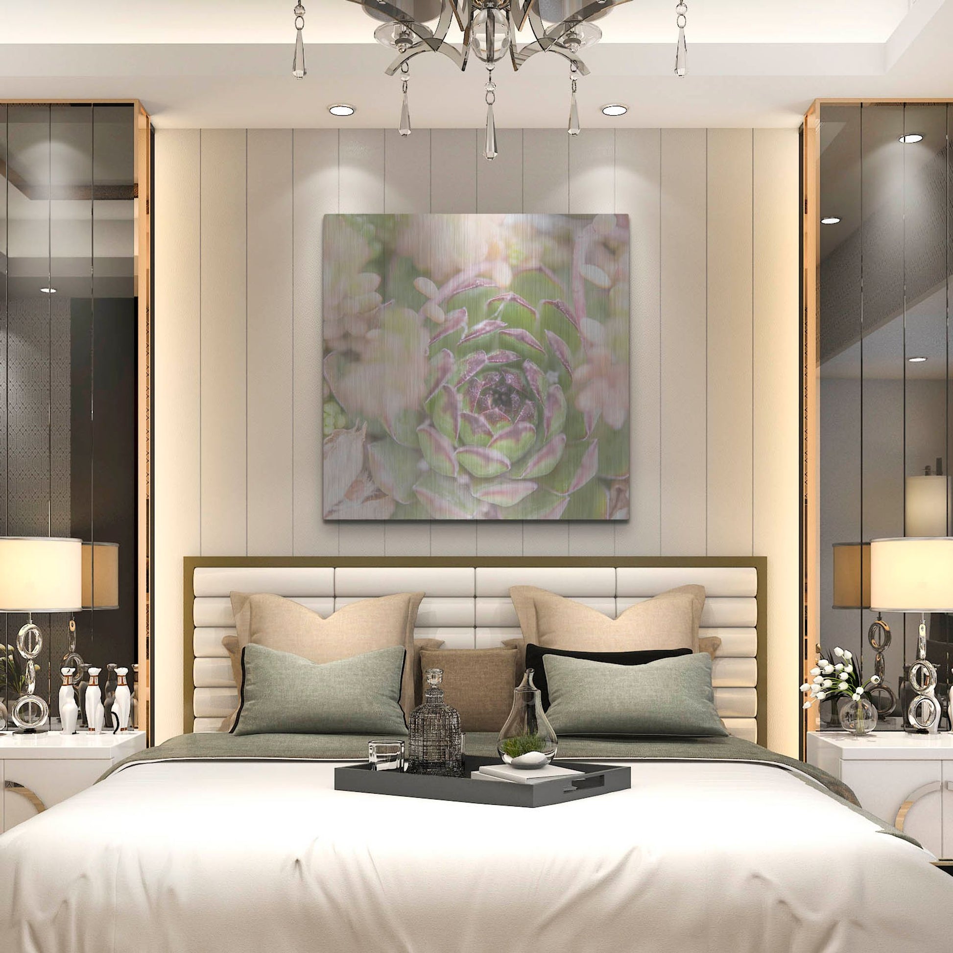 Luxe Metal Art 'Succulents 08' by Lightbox Journal, Metal Wall Art,36x36