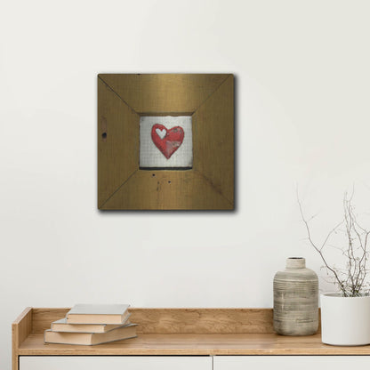 Luxe Metal Art 'Hearts Deisre Gold' by LovIsArt, Metal Wall Art,12x12
