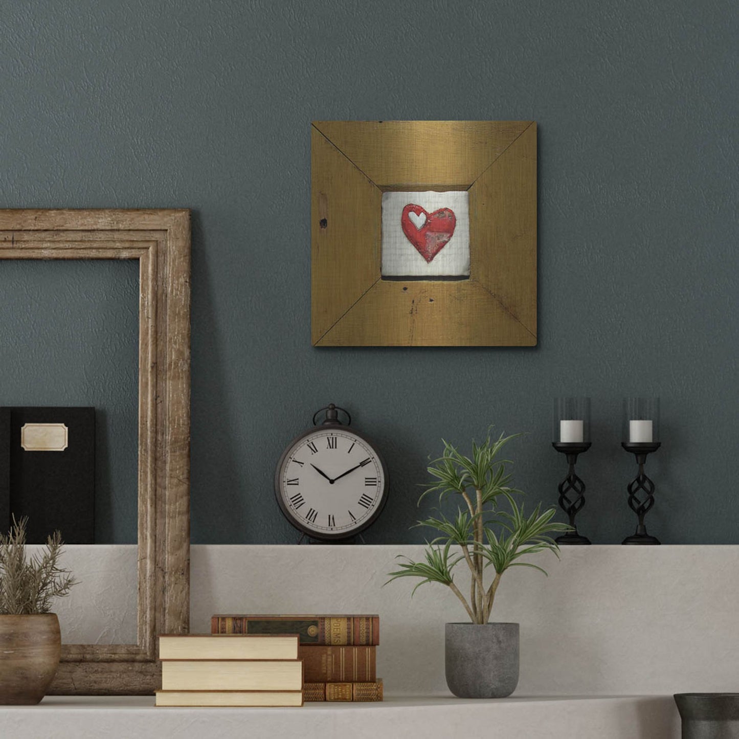 Luxe Metal Art 'Hearts Deisre Gold' by LovIsArt, Metal Wall Art,12x12