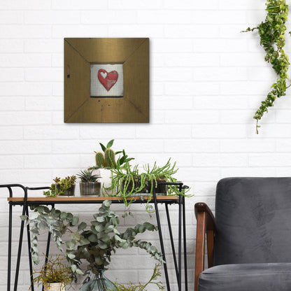 Luxe Metal Art 'Hearts Deisre Gold' by LovIsArt, Metal Wall Art,12x12