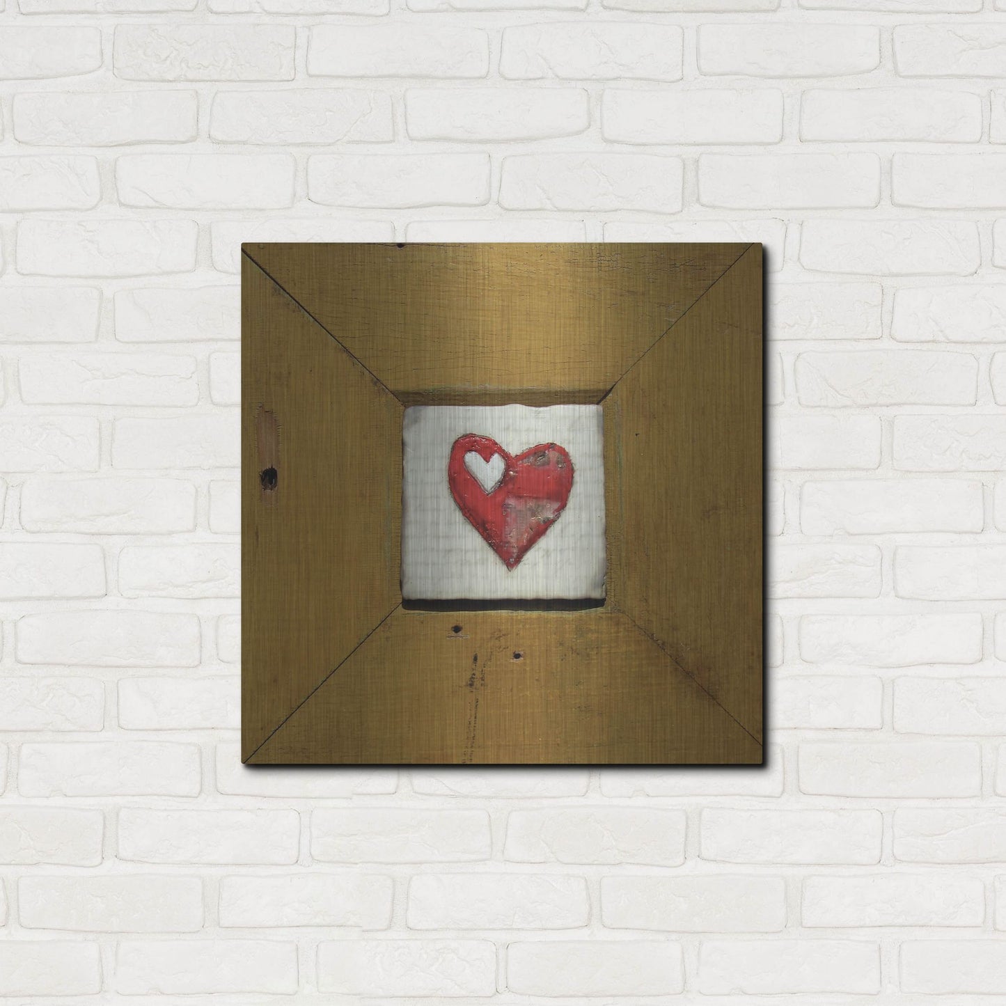 Luxe Metal Art 'Hearts Deisre Gold' by LovIsArt, Metal Wall Art,24x24