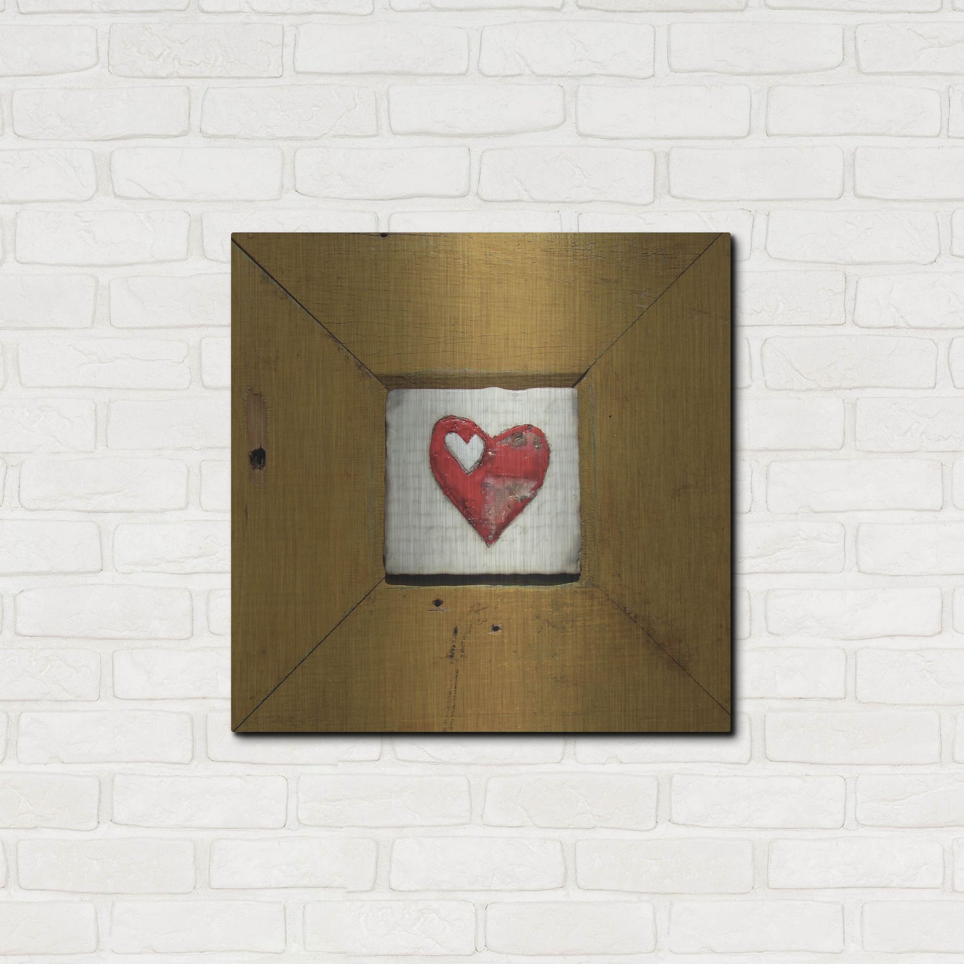 Luxe Metal Art 'Hearts Deisre Gold' by LovIsArt, Metal Wall Art,24x24