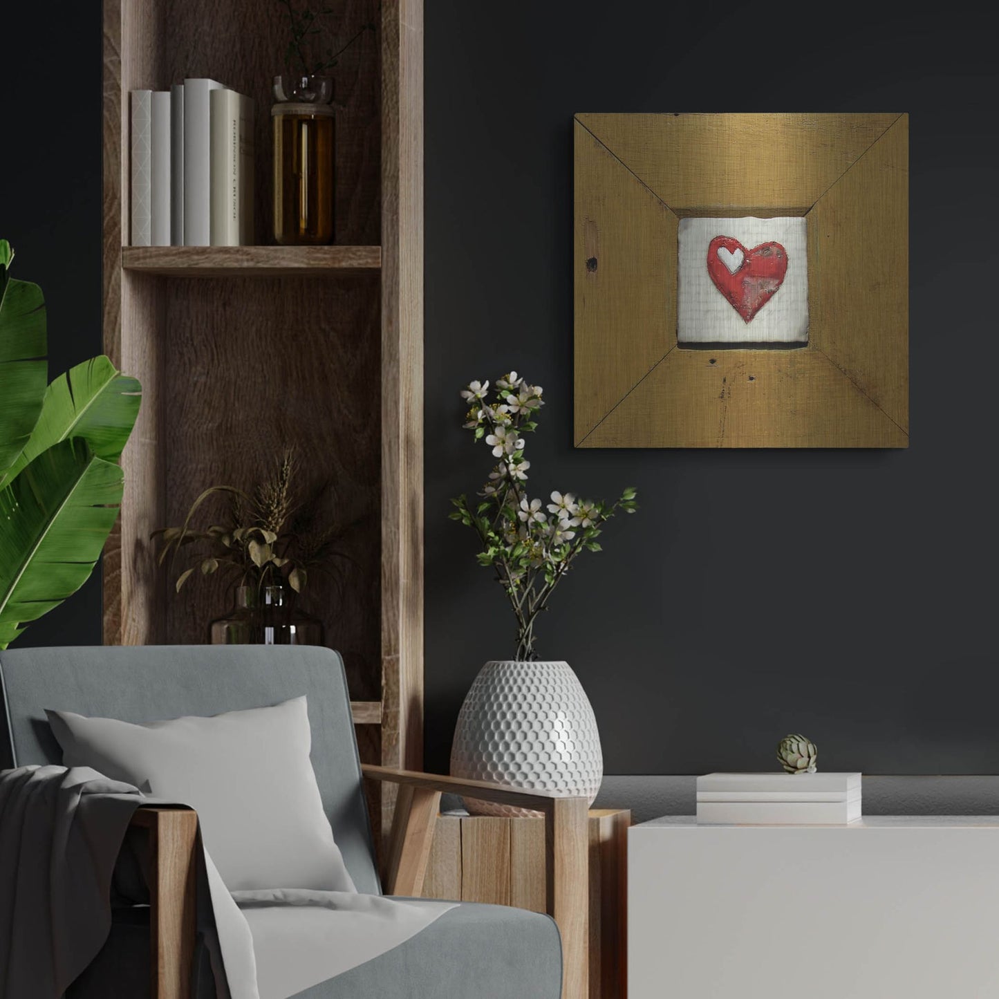 Luxe Metal Art 'Hearts Deisre Gold' by LovIsArt, Metal Wall Art,24x24