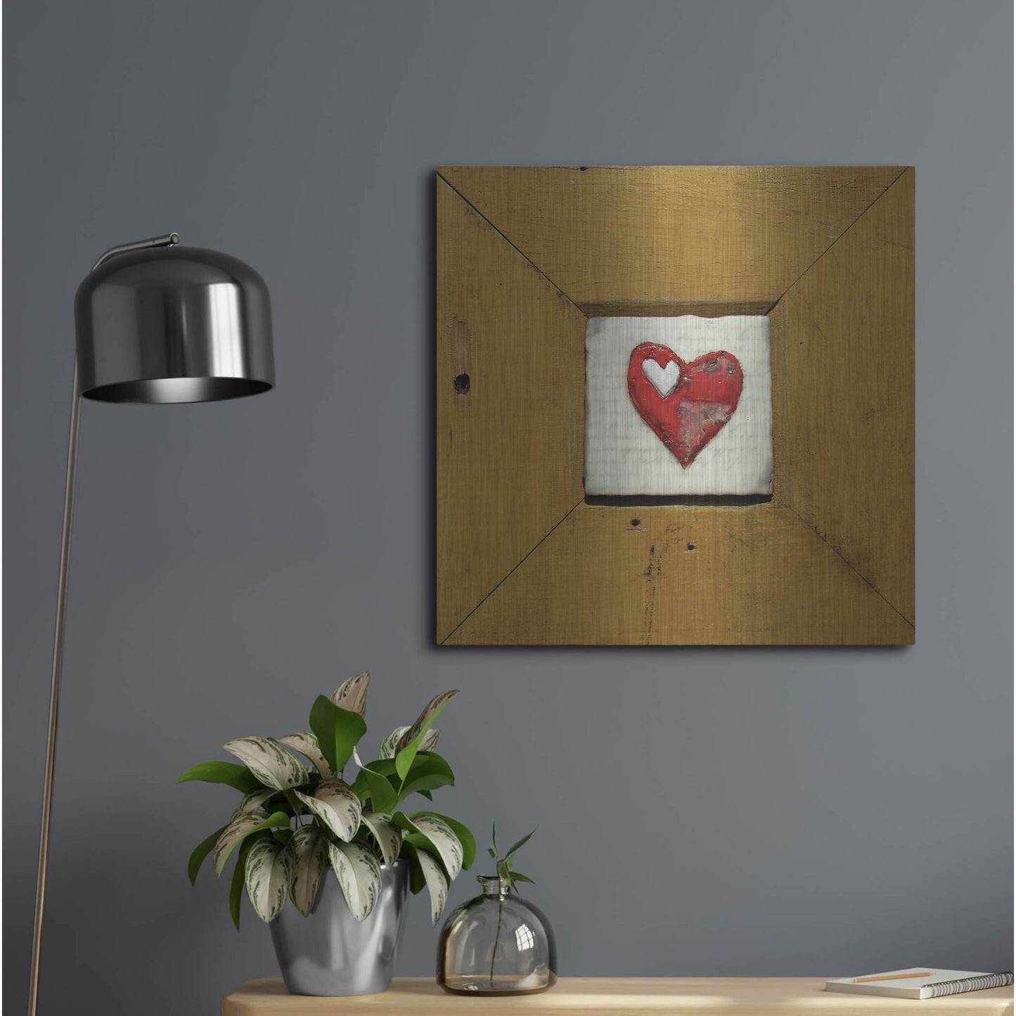 Luxe Metal Art 'Hearts Deisre Gold' by LovIsArt, Metal Wall Art,24x24