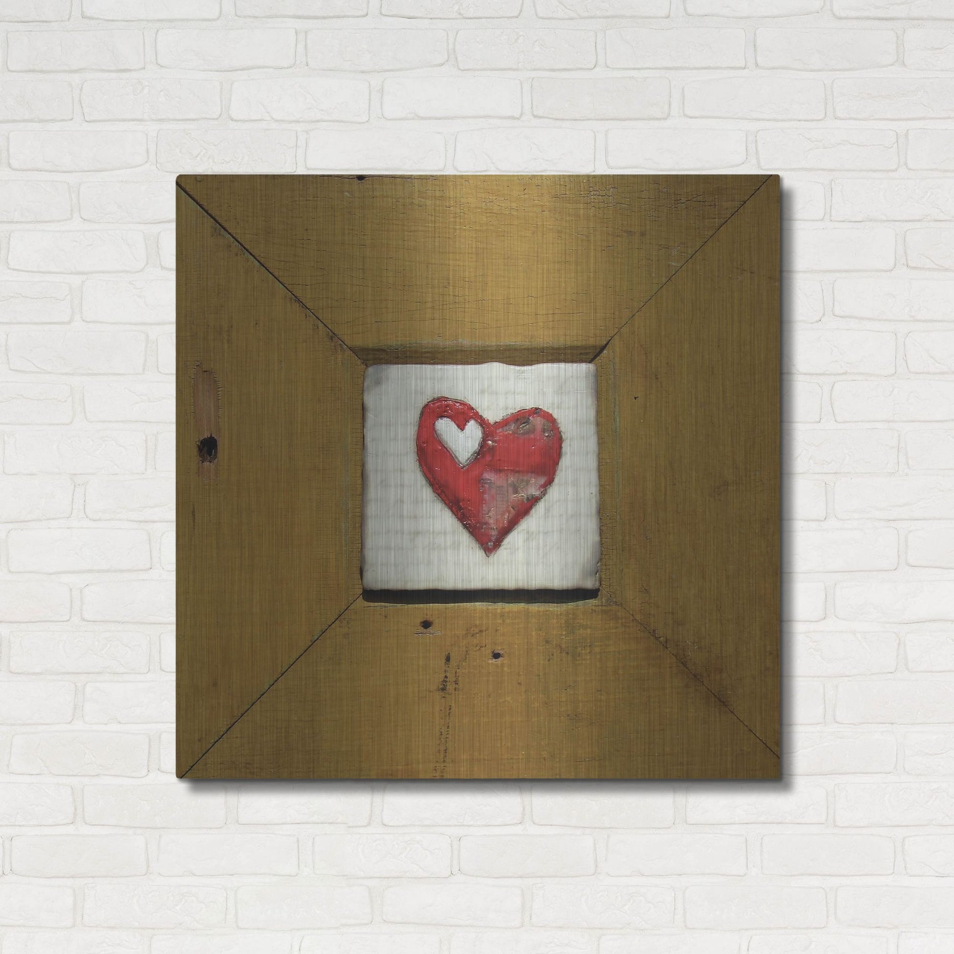 Luxe Metal Art 'Hearts Deisre Gold' by LovIsArt, Metal Wall Art,36x36