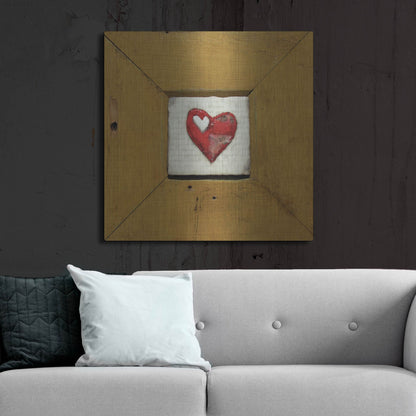 Luxe Metal Art 'Hearts Deisre Gold' by LovIsArt, Metal Wall Art,36x36