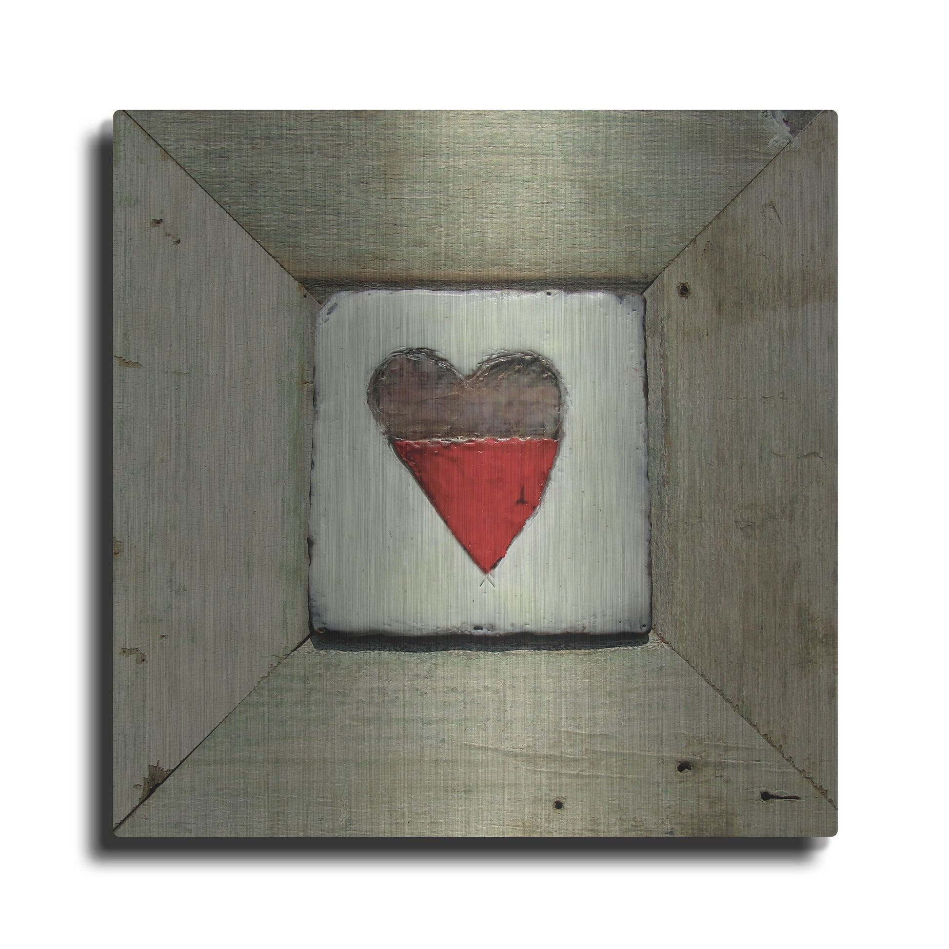 Luxe Metal Art 'Hearts' Desire Antique White' by LovIsArt, Metal Wall Art