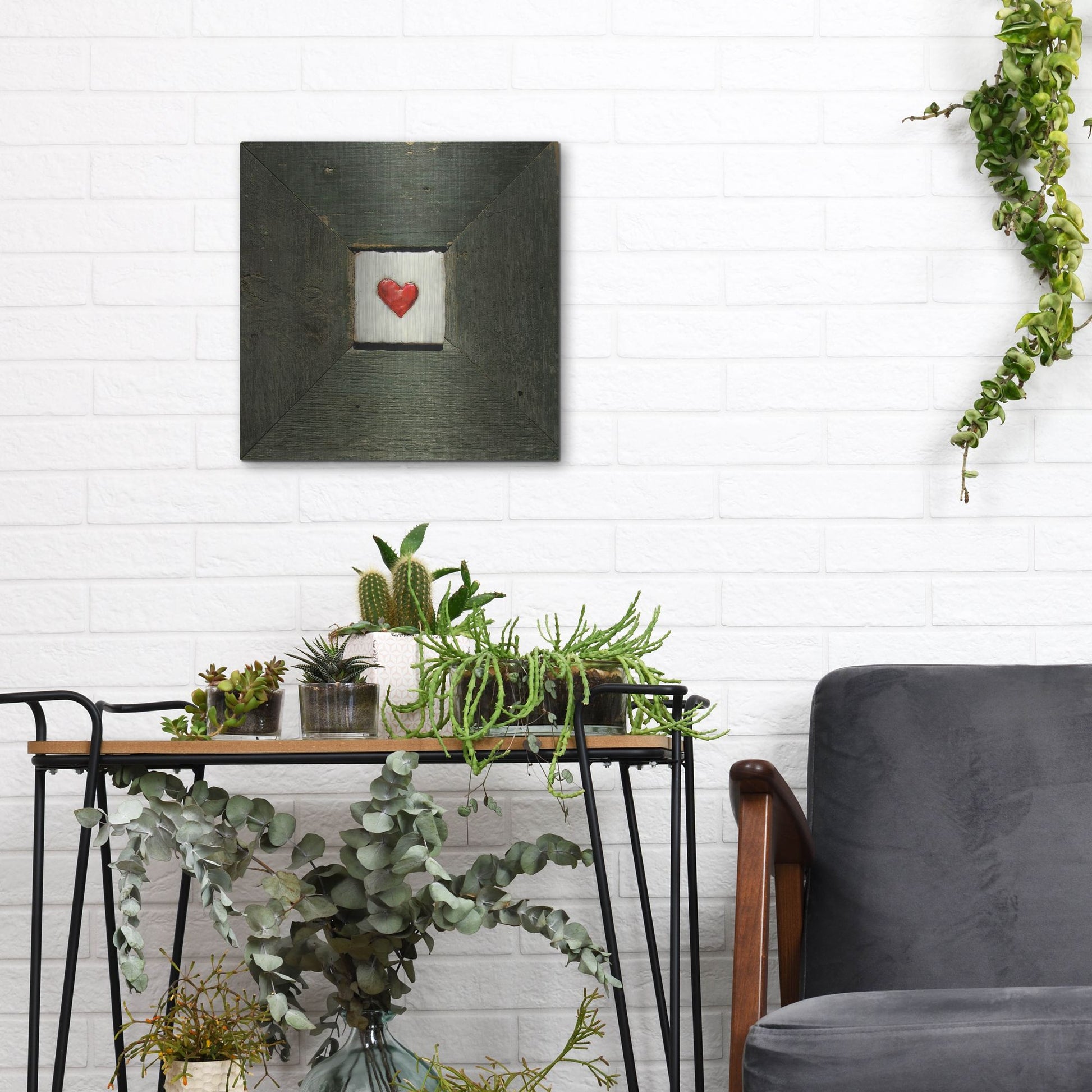 Luxe Metal Art 'Hearts' Desire Green' by LovIsArt, Metal Wall Art,12x12