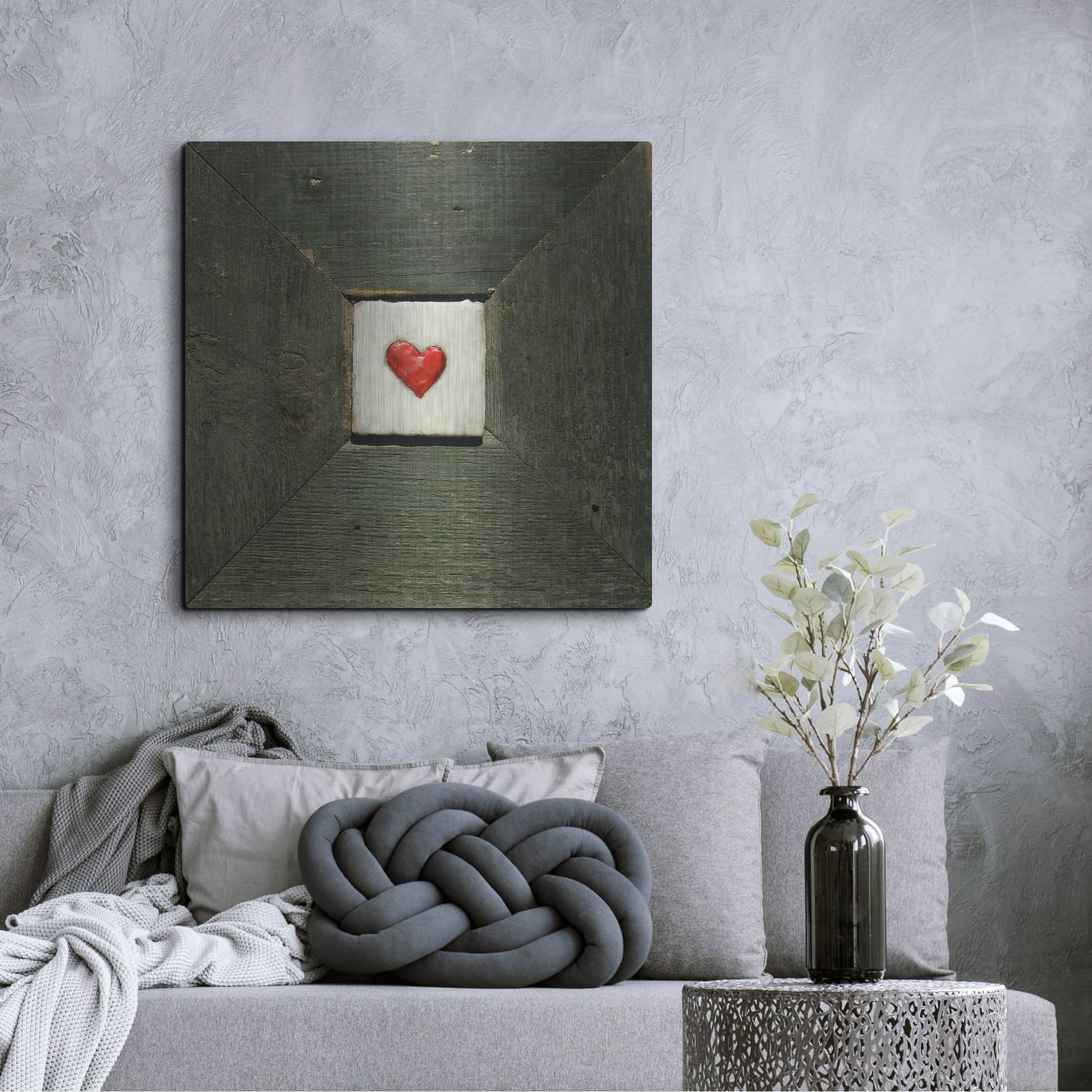 Luxe Metal Art 'Hearts' Desire Green' by LovIsArt, Metal Wall Art,36x36