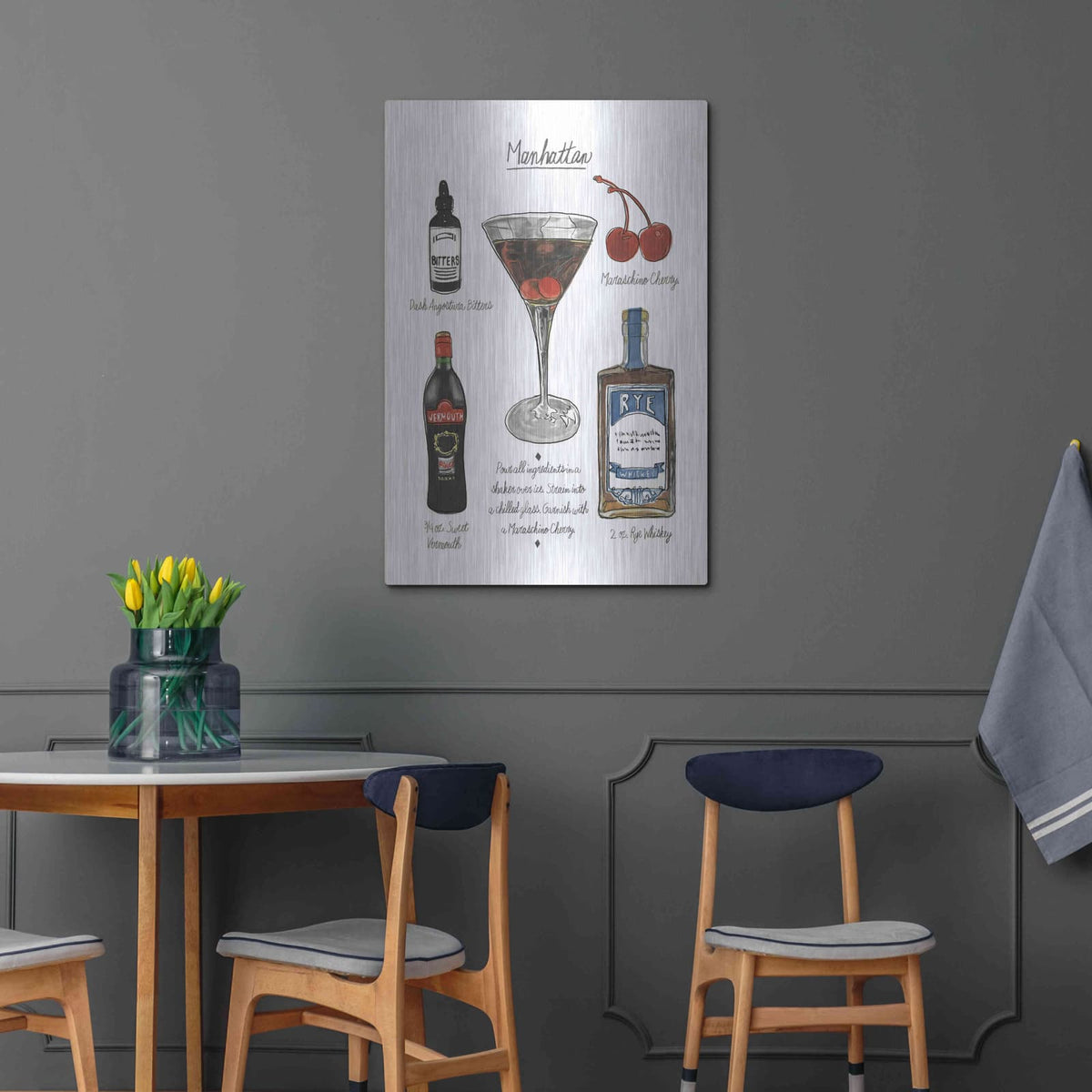 'Classic Cocktail - Manhattan' by Naomi McCavitt – Metal Wall Art, 24x36 room view