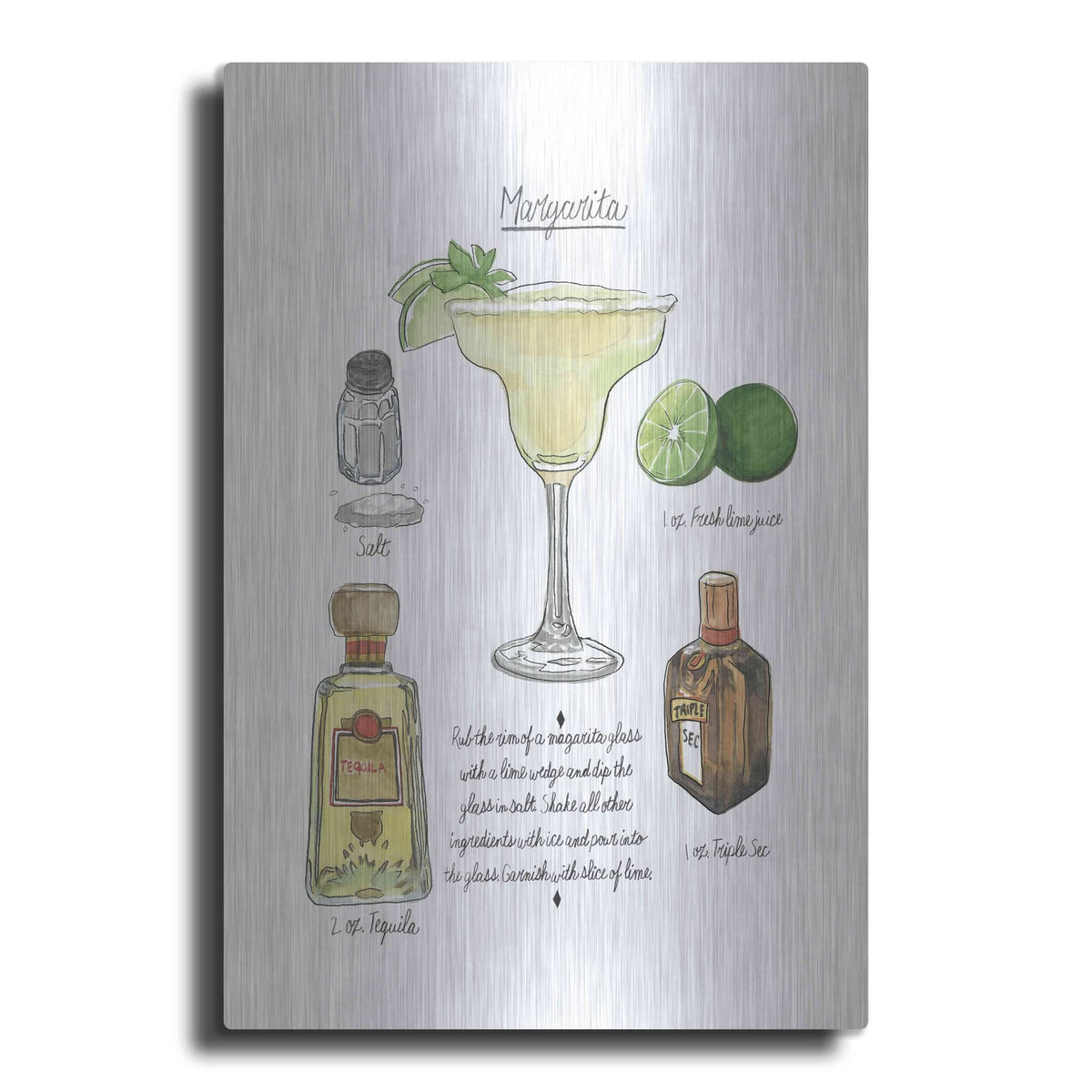 'Classic Cocktail - Margarita' by Naomi McCavitt – Metal Wall Art