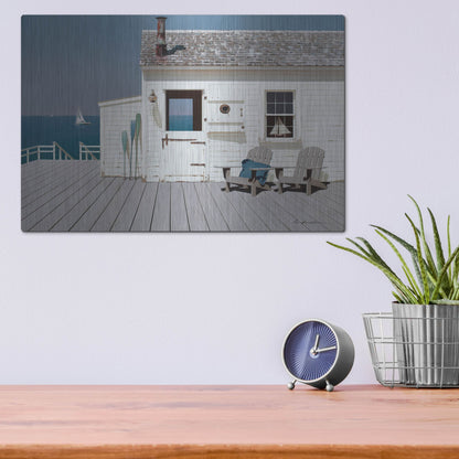 Luxe Metal Art 'Dock House' by Zhen-Huan Lu, Metal Wall Art,16x12