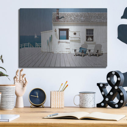 Luxe Metal Art 'Dock House' by Zhen-Huan Lu, Metal Wall Art,16x12