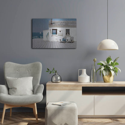 Luxe Metal Art 'Dock House' by Zhen-Huan Lu, Metal Wall Art,24x16