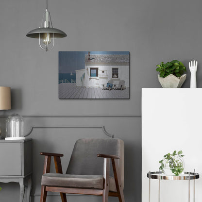 Luxe Metal Art 'Dock House' by Zhen-Huan Lu, Metal Wall Art,24x16