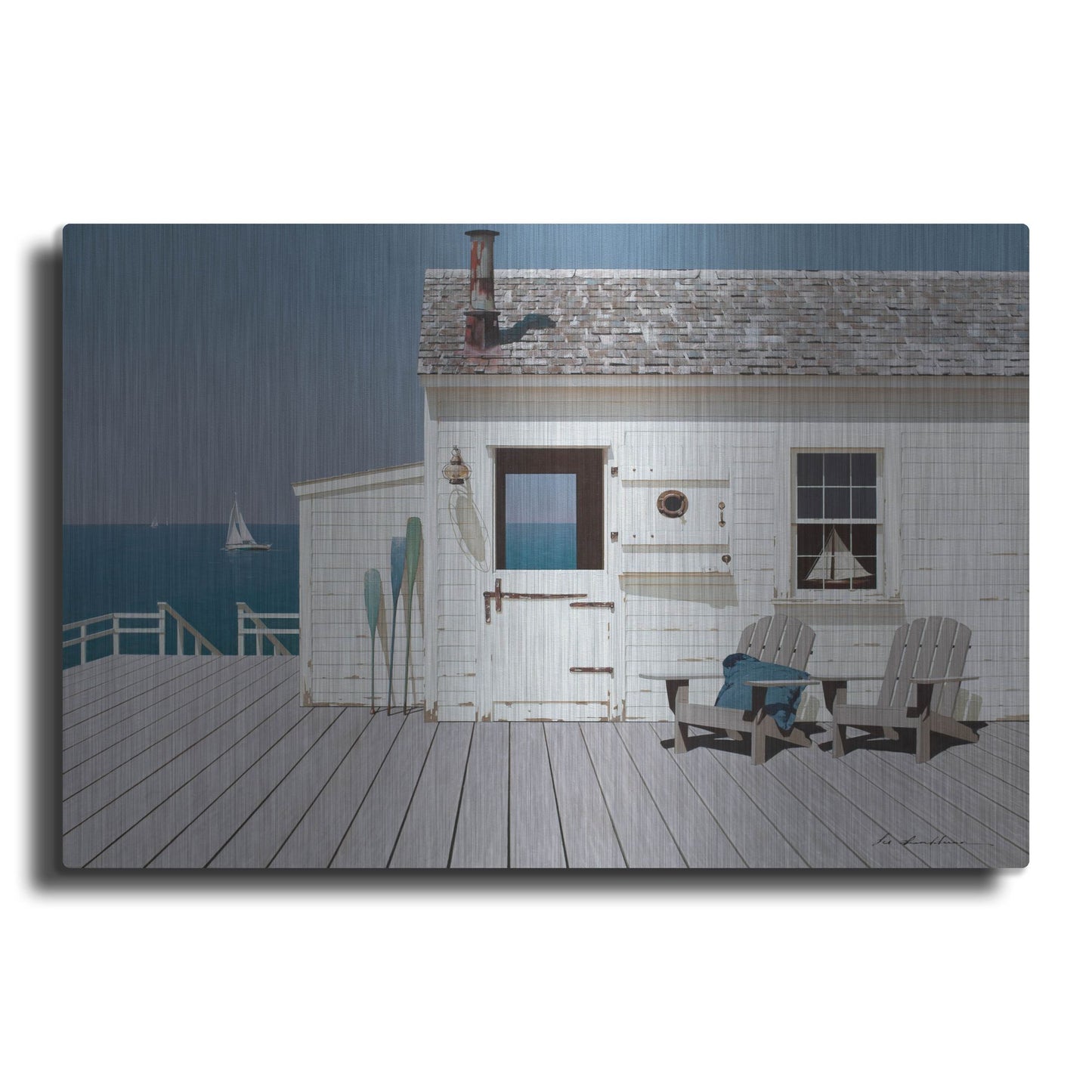 Luxe Metal Art 'Dock House' by Zhen-Huan Lu, Metal Wall Art