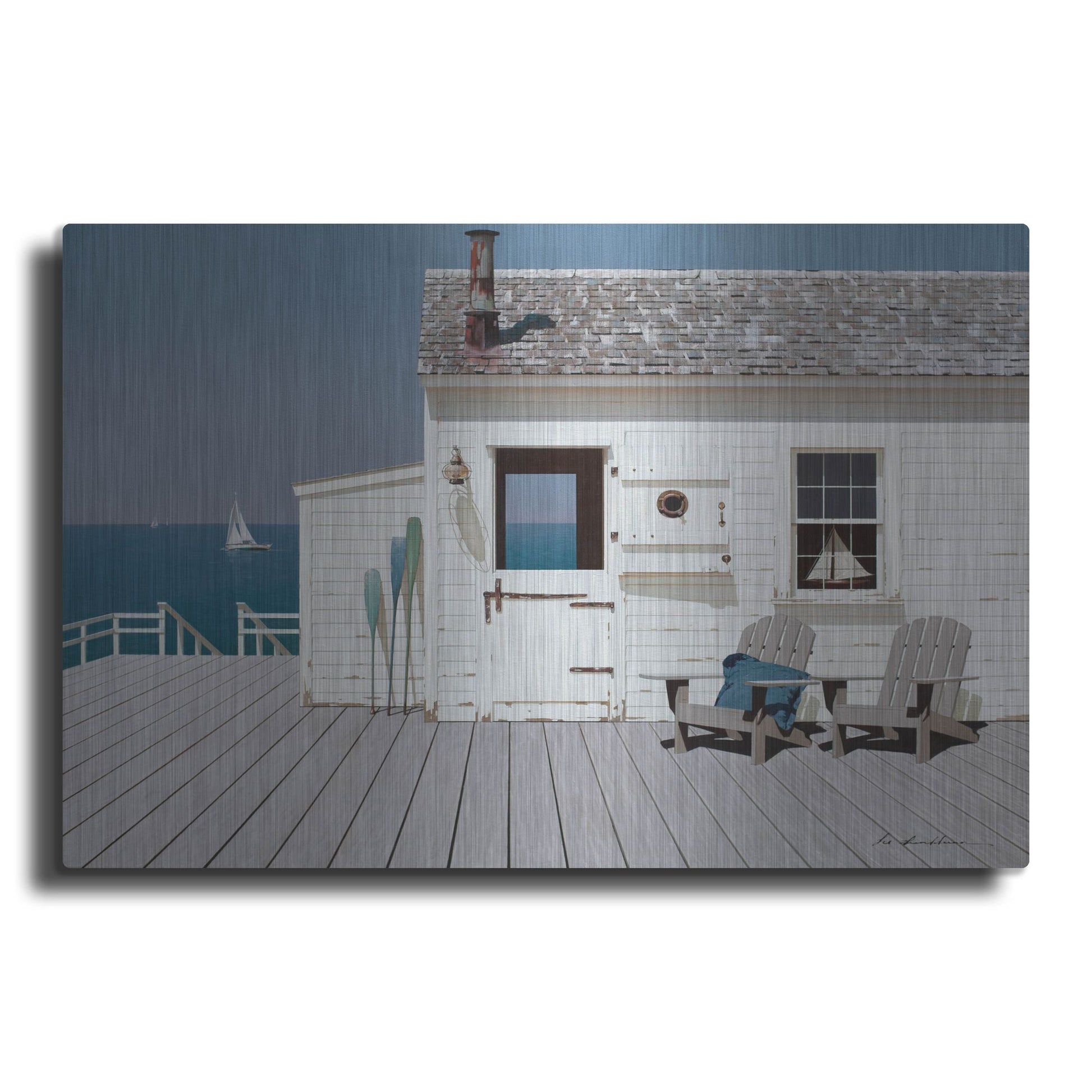 Luxe Metal Art 'Dock House' by Zhen-Huan Lu, Metal Wall Art