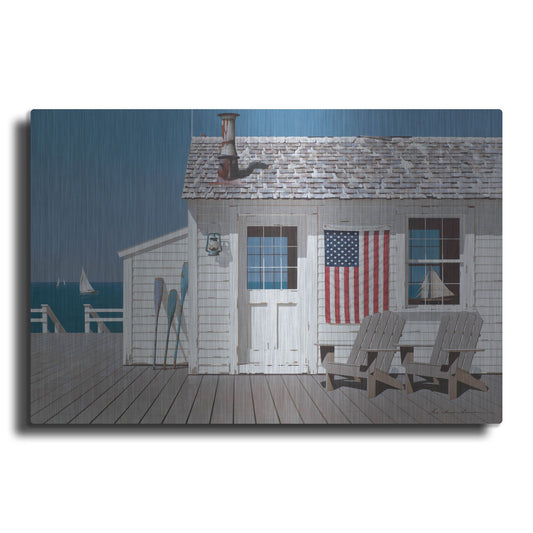 Luxe Metal Art 'Beach House 1' by Zhen-Huan Lu, Metal Wall Art