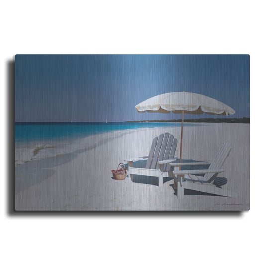 Luxe Metal Art 'Beach Picnic' by Zhen-Huan Lu, Metal Wall Art