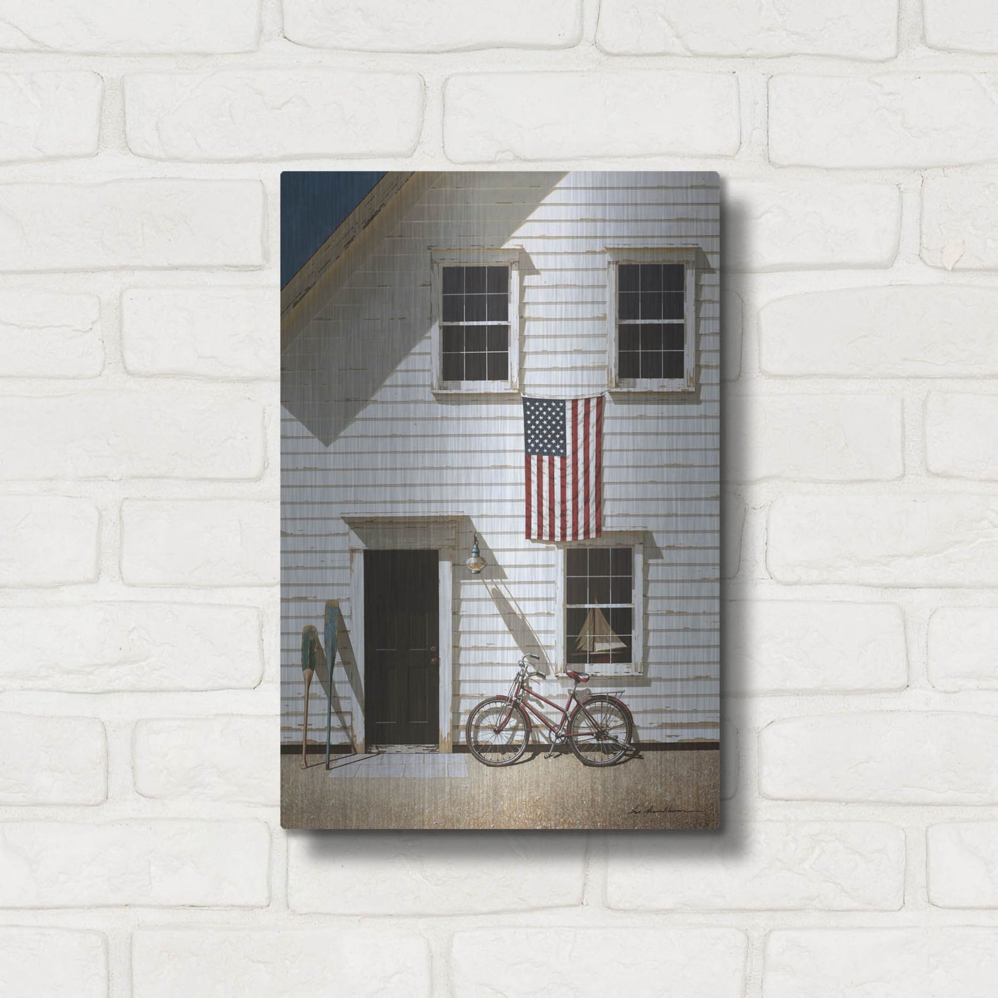 Luxe Metal Art 'Rad Bicycle' by Zhen-Huan Lu, Metal Wall Art,12x16