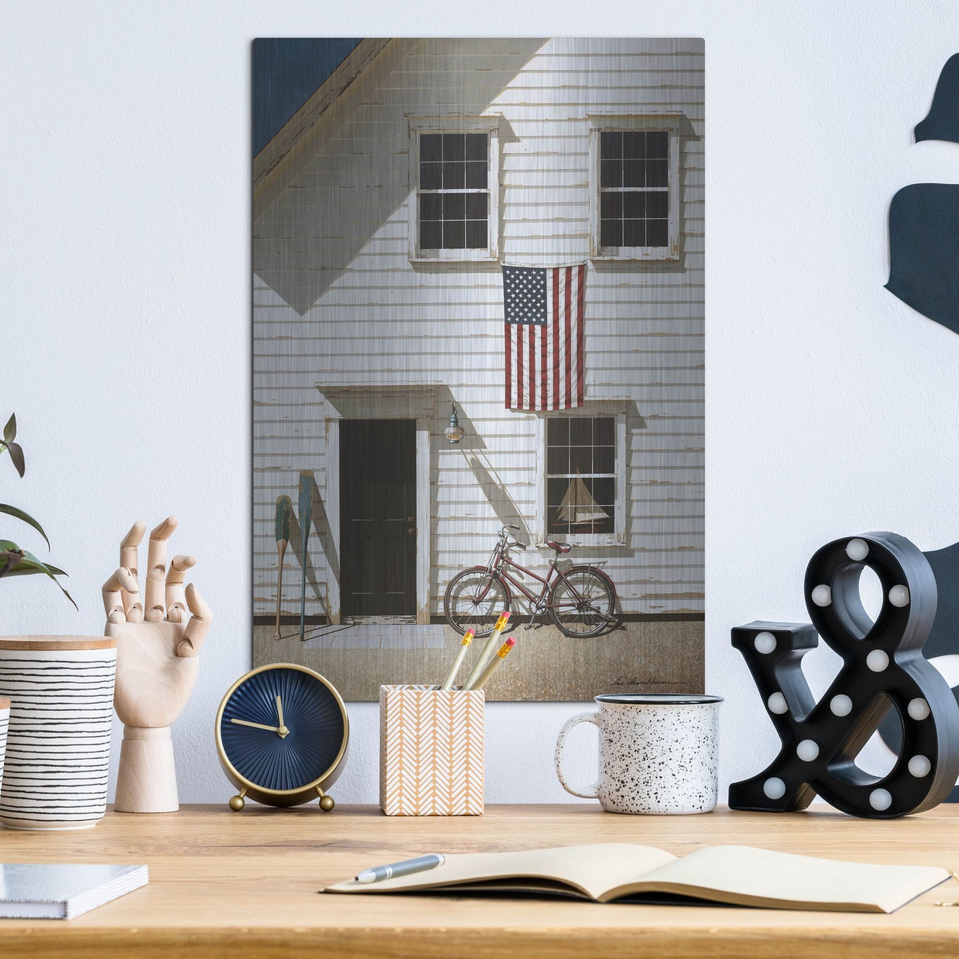 Luxe Metal Art 'Rad Bicycle' by Zhen-Huan Lu, Metal Wall Art,12x16