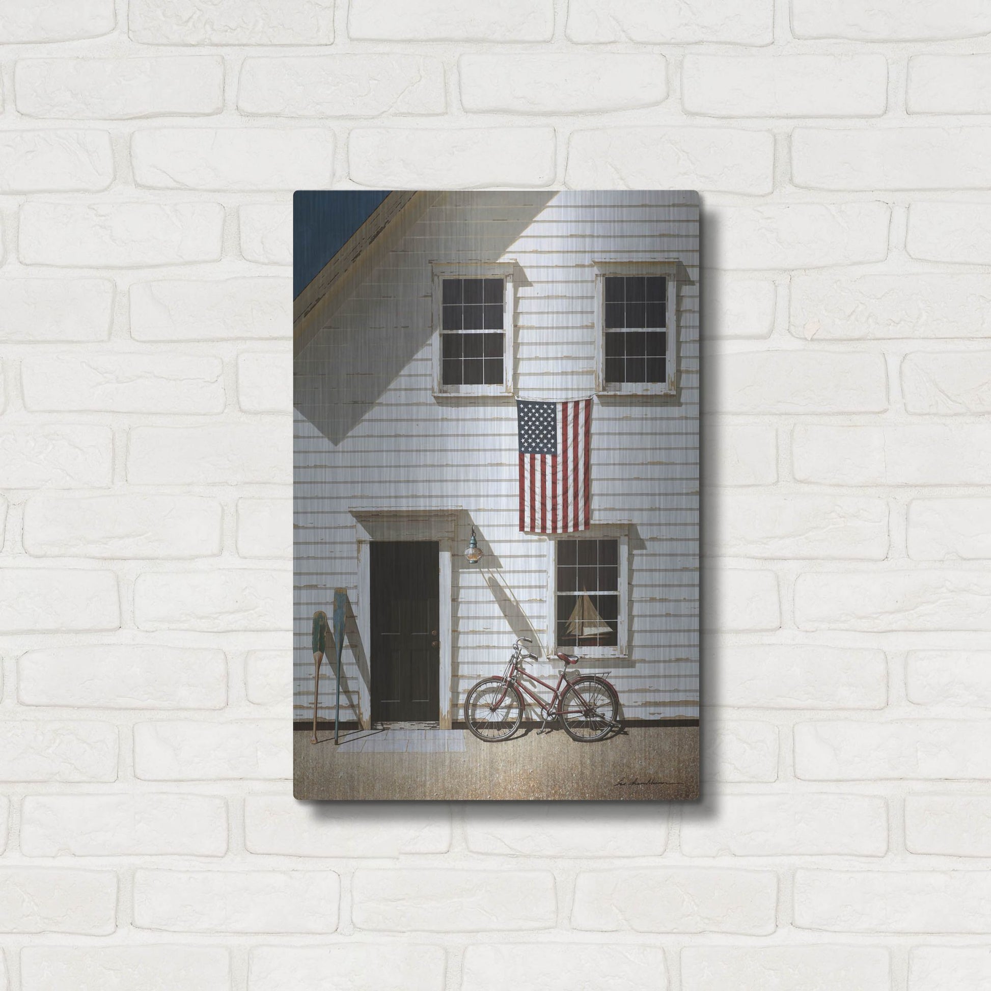 Luxe Metal Art 'Rad Bicycle' by Zhen-Huan Lu, Metal Wall Art,16x24