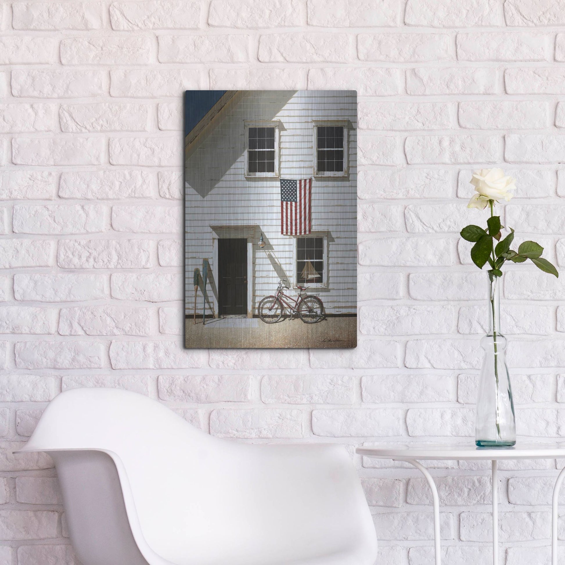 Luxe Metal Art 'Rad Bicycle' by Zhen-Huan Lu, Metal Wall Art,16x24