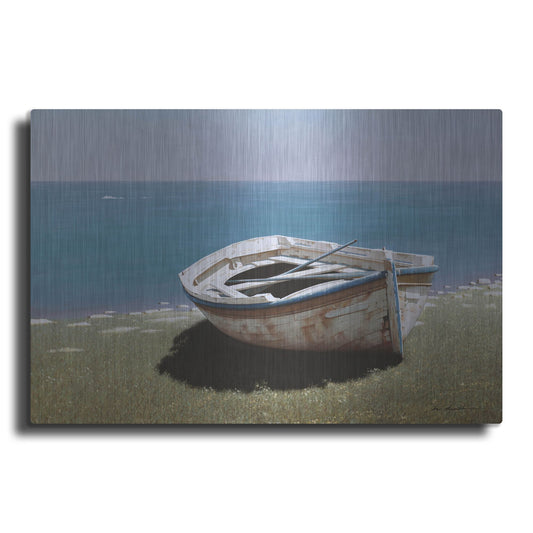 Luxe Metal Art 'Weathered Boat' by Zhen-Huan Lu, Metal Wall Art
