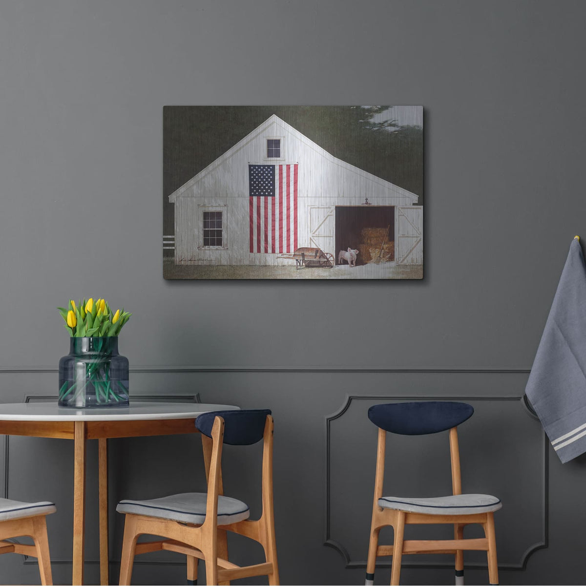 'Barn With Piglet' by Zhen-Huan Lu – Metal Wall Art, 36x24 room view