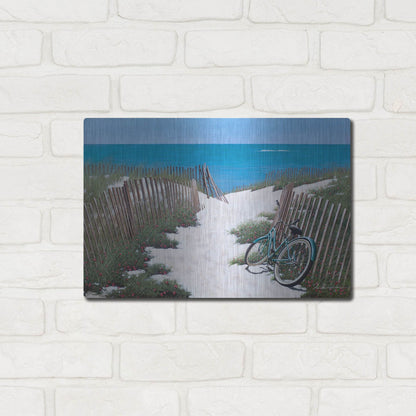 Luxe Metal Art 'Beach Bike' by Zhen-Huan Lu, Metal Wall Art,16x12