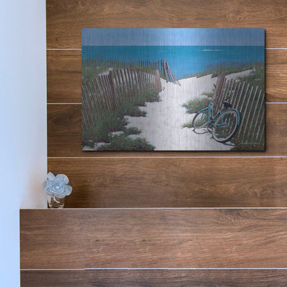 Luxe Metal Art 'Beach Bike' by Zhen-Huan Lu, Metal Wall Art,16x12