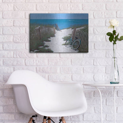 Luxe Metal Art 'Beach Bike' by Zhen-Huan Lu, Metal Wall Art,24x16