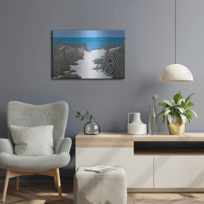 Luxe Metal Art 'Beach Bike' by Zhen-Huan Lu, Metal Wall Art,24x16