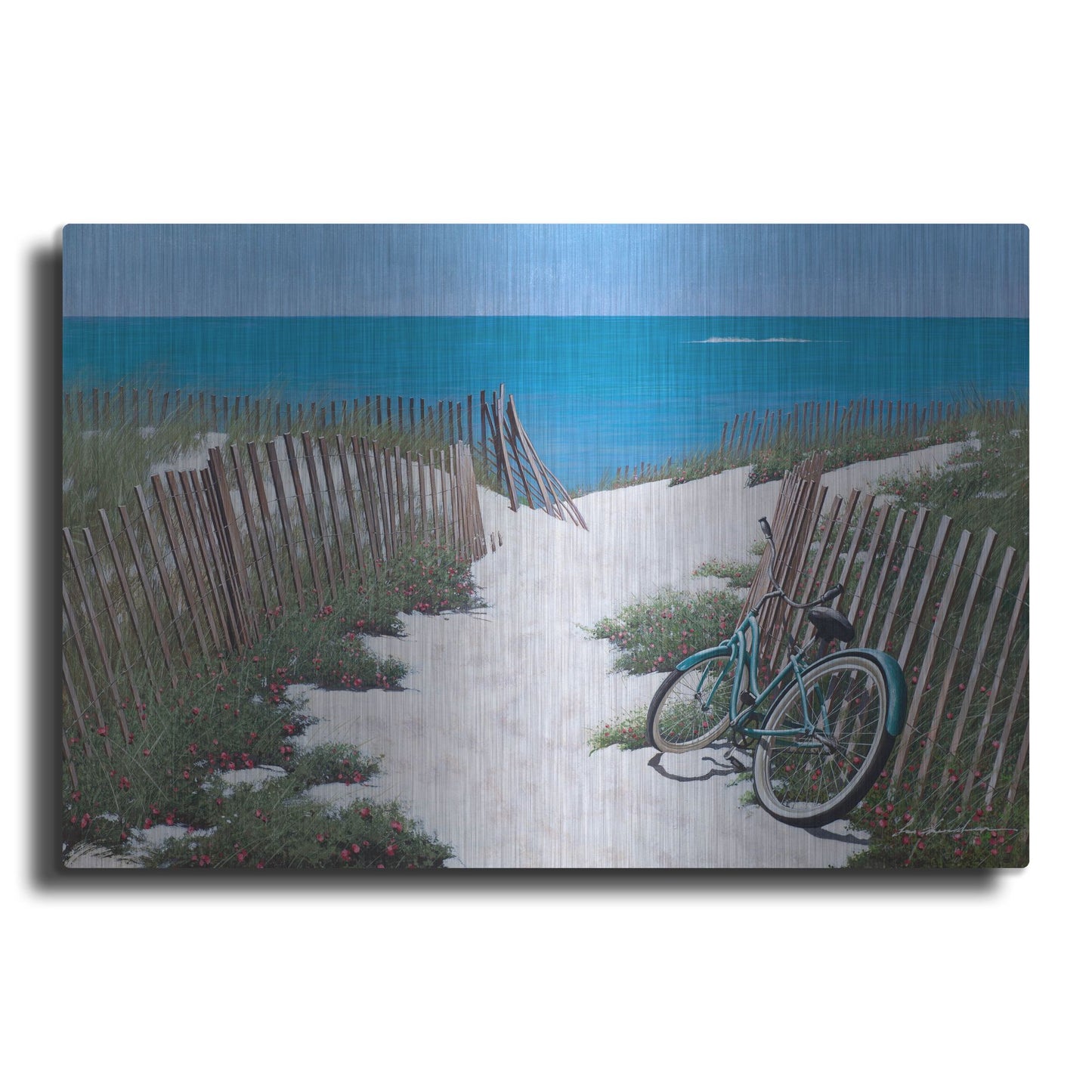 Luxe Metal Art 'Beach Bike' by Zhen-Huan Lu, Metal Wall Art