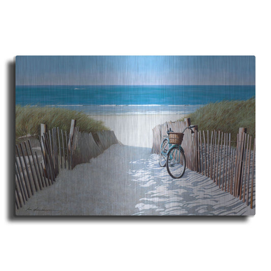 Luxe Metal Art 'Beach Bike 2' by Zhen-Huan Lu, Metal Wall Art