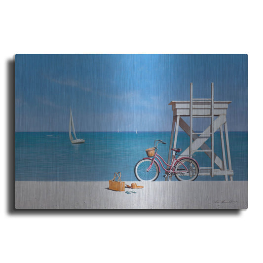 Luxe Metal Art 'Beach Bike 3' by Zhen-Huan Lu, Metal Wall Art
