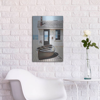 Luxe Metal Art 'Boat on the Dock' by Zhen-Huan Lu, Metal Wall Art,16x24