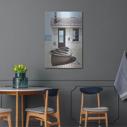 Luxe Metal Art 'Boat on the Dock' by Zhen-Huan Lu, Metal Wall Art,24x36