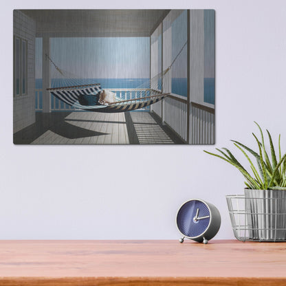 Luxe Metal Art 'Hammock & Pillows' by Zhen-Huan Lu, Metal Wall Art,16x12